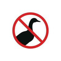 No Pato icono firmar símbolo aislado en blanco antecedentes vector