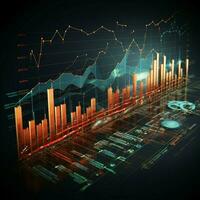 Visual representation of business and stock market performance over time For Social Media Post Size AI Generated photo