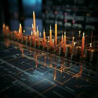 Trading candlestick chart unveils stock market dynamics, aiding strategic investment choices For Social Media Post Size AI Generated photo