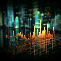 Graph chart motif embodies financial investment essence in stock market and forex realms For Social Media Post Size AI Generated photo