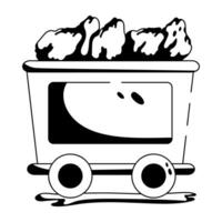 Trendy Mining Cart vector