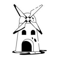 Trendy Farm Windmill vector