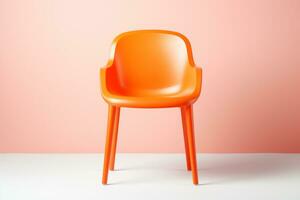 3d rendering of a plastic chair isolated on a white background. Ai Generated photo