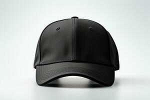 Black baseball cap isolated on a white background. 3d rendering. Ai Generated photo