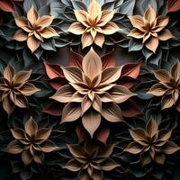 Line art background features captivating geometric flower shape patterns For Social Media Post Size AI Generated photo