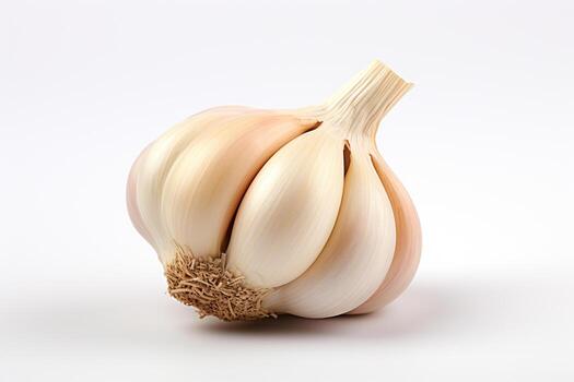 Garlic isolated on white background. Clipping path included for easy editing. AI Generated photo