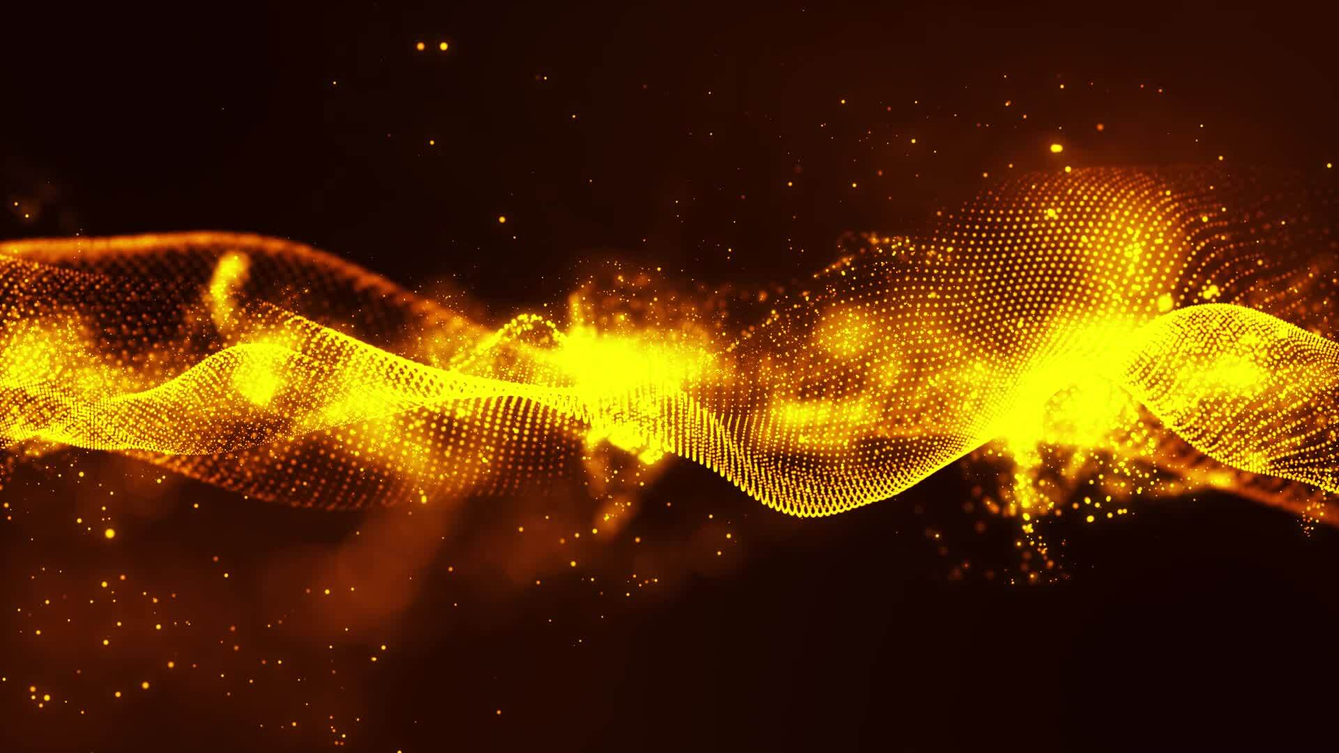 Golden Wave Particles with gradient red background 33114158 Stock Video ...