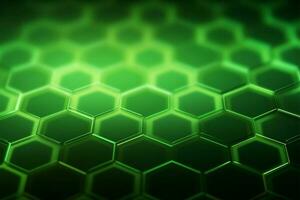 Cyber interlace Vibrant green honeycomb network shapes an abstract background AI Generated photo