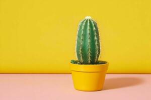 cactus en minimalista maceta. antecedentes. ai generativo Pro foto