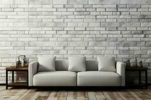 Innovate with an empty white brick wall in a 3D render AI Generated photo