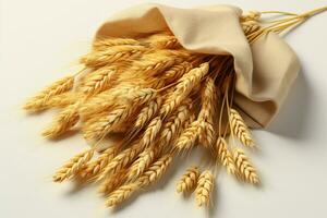 Whole grain oats displayed in elegant bundles against a pristine backdrop AI Generated photo