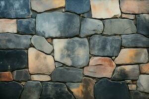 Stone wall, a versatile backdrop for design or captivating wallpaper AI Generated photo