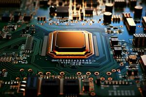 In electronic devices, circuit boards serve as essential, central components AI Generated photo