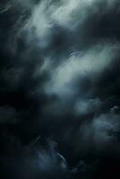 Dramatic black and white storm clouds. Abstract cloudy background AI Generated photo