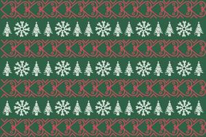 Christmas seamless pattern vector. Winter background with snowflakes and Christmas elements. vector