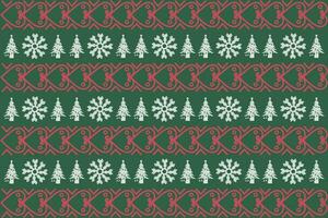 Christmas seamless pattern vector. Winter background with snowflakes and Christmas elements. vector