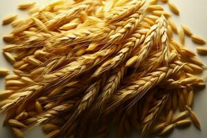 A stack of wheat grains, an appealing accumulation of natures yield AI Generated photo