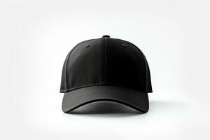 Black baseball cap isolated on a white background. 3d rendering. Ai Generated photo