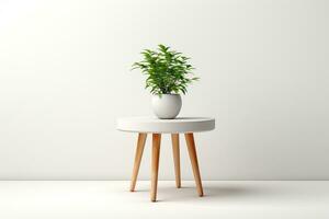 3d render of a vase with a plant on a table Ai Generated photo