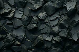 Earths shadow A coal black background with a geological texture theme AI Generated photo