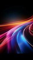 High speed 3D light trails dynamic curve movements, powered by 5G Vertical Mobile Wallpaper AI Generated photo