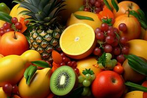 Ultra detailed tropical fruits, natures beauty in every detail AI Generated photo