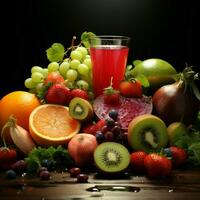 Create tasty concoctions with a variety of fruit and vegetable blends For Social Media Post Size AI Generated photo