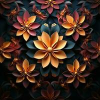 Line art background features captivating geometric flower shape patterns For Social Media Post Size AI Generated photo