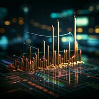 Candlestick graph illuminates stock market trades, guiding informed investment decisions For Social Media Post Size AI Generated photo