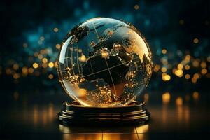un globo representa el fusión de comunicación, tecnología, y el futuro ai generado foto