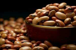 Beans featured on a plain and uncomplicated background setting AI Generated photo