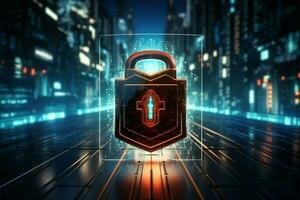 Cybersecurity shields against the danger of digital breaches posed by threats AI Generated photo