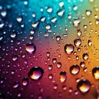 A background filled with small raindrops over a gradient of colors For Social Media Post Size AI Generated photo