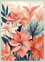 plants and flowers, tropical vector illustration.