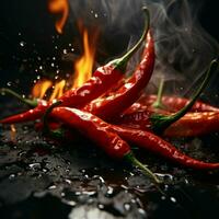 Experience the searing spice of a smoldering chili pepper For Social Media Post Size AI Generated photo