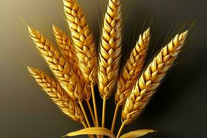 Realistic 3D wheat icon, adding depth to the visual AI Generated photo