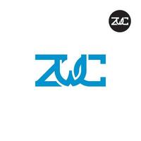 letra zwc monograma logo diseño vector