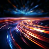 Futuristic 3D motion lines high speed beams, abstract blur background For Social Media Post Size AI Generated photo