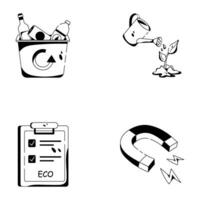 Bundle of Eco Power Glyph Icons vector
