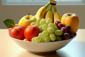 Isolated fruit in a bowl, perfect for versatile design use AI Generated photo