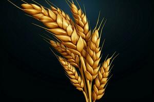 An iconic representation of a wheat ear, in a charming cartoon format AI Generated photo