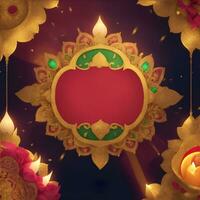 Happy Diwali template with blank space or image space on a festival-look background by Ai generated photo