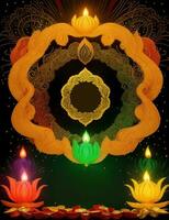 Happy Diwali template with blank space or image space on a festival-look background by Ai generated photo