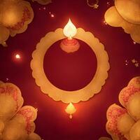 Happy Diwali template with blank space or image space on a festival-look background by Ai generated photo