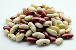 White background emphasizes the details of isolated beans AI Generated photo