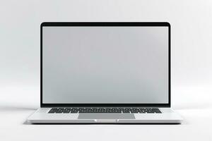 Laptop isolated on a white background. 3d rendering mock up Ai Generated photo