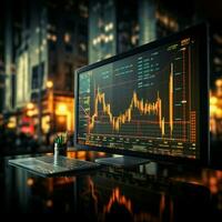 Timely visuals Depicting business and stocks evolving performance graphically For Social Media Post Size AI Generated photo