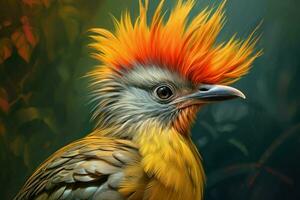 Detailed Exotic bird portrait. Generate Ai photo