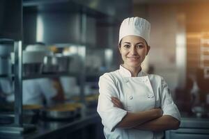 hembra cocinero panadero. generar ai foto