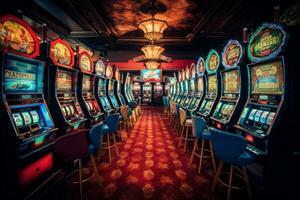 Unpredictable Casino slot machine. Generate AI photo